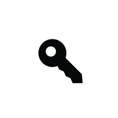 Black Key Door Icon Vector