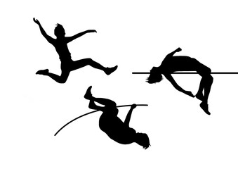 跳躍種目の陸上競技シルエット