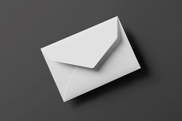 Elegant White Envelope Mockup Isolated Against Deep Gray, Communication Concept