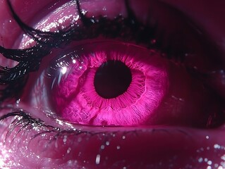 Close-up of a vibrant pink eye