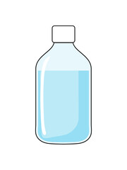 水が入ったプラスチックのペットボトルのイラスト