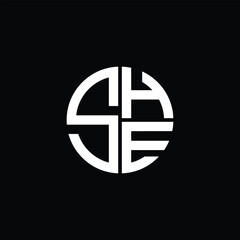SHE logo SHE icon SHE monogram SHE letter minimalist Circle flat Unique modern abstract logo design.