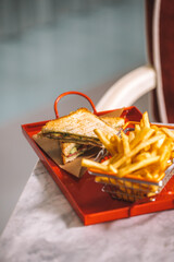 Crispy French Fries and Toast – Fast Food Concept