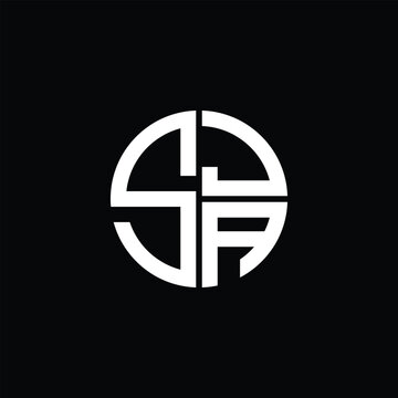 SJA logo SJA icon SJA monogram SJA letter minimalist Circle flat Unique modern abstract logo design.