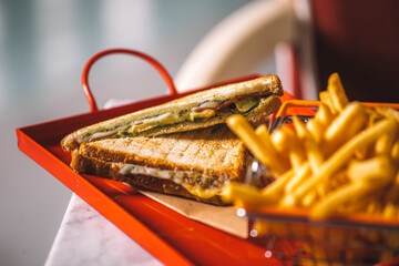 Crispy French Fries and Toast – Fast Food Concept