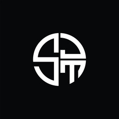 SJT logo SJT icon SJT monogram SJT letter minimalist Circle flat Unique modern abstract logo design.