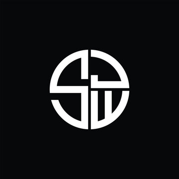 SJW logo SJW icon SJW monogram SJW letter minimalist Circle flat Unique modern abstract logo design.