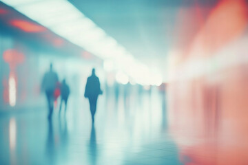 Blurred Figures in Vibrant Passage: Abstract Urban Movement and Tranquility