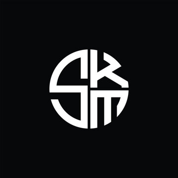 SKM logo SKM icon SKM monogram SKM letter minimalist Circle flat Unique modern abstract logo design.