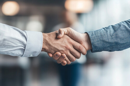 Business handshake conveying partnership, agreement and accomplishment - Powered by Adobe