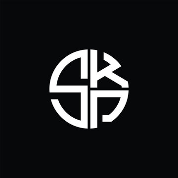 SKP logo SKP icon SKP monogram SKP letter minimalist Circle flat Unique modern abstract logo design.