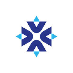 Abstract Four Pointed Star Logo Design