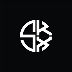SKX logo SKX icon SKX monogram SKX letter minimalist Circle flat Unique modern abstract logo design.