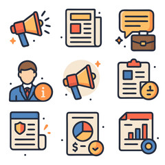 business and finance icons set