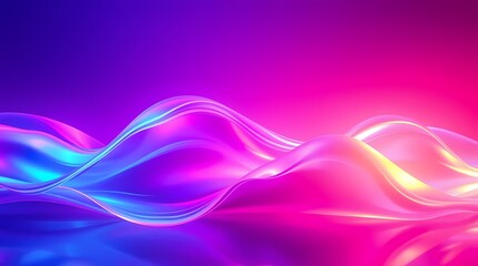 Naklejka premium Abstract, vibrant, flowing shapes in vibrant neon colors