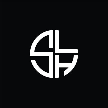 SLH logo SLH icon SLH monogram SLH letter minimalist Circle flat Unique modern abstract logo design.