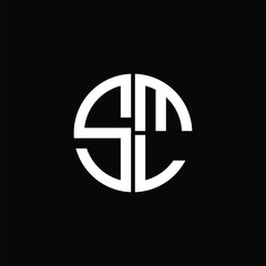 SML logo SML icon SML monogram SML letter minimalist Circle flat Unique modern abstract logo design.