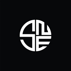 SNE logo SNE icon SNE monogram SNE letter minimalist Circle flat Unique modern abstract logo design.