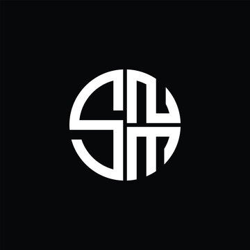 SNM logo SNM icon SNM monogram SNM letter minimalist Circle flat Unique modern abstract logo design.