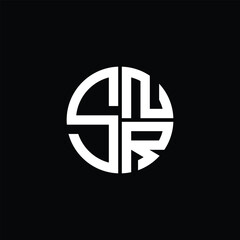 SNR logo SNR icon SNR monogram SNR letter minimalist Circle flat Unique modern abstract logo design.