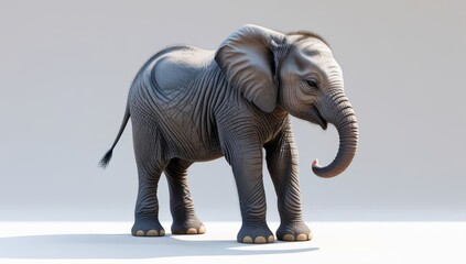 Obraz premium Majestic african elephant standing gracefully on a clean white background