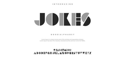 JOKES minimal abstract alphabet fonts. Typography  logo creative font. vector illustration