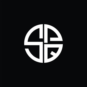 SPQ logo SPQ icon SPQ monogram SPQ letter minimalist Circle flat Unique modern abstract logo design.