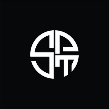 SPT logo SPT icon SPT monogram SPT letter minimalist Circle flat Unique modern abstract logo design.