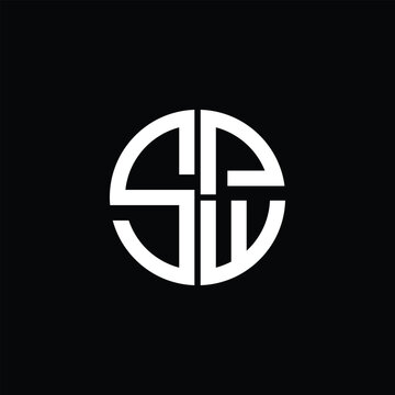 SPW logo SPW icon SPW monogram SPW letter minimalist Circle flat Unique modern abstract logo design.