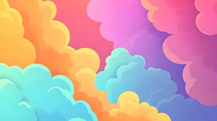Colorful cloud formations in a vibrant sky.