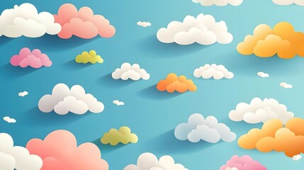 Colorful clouds in a light sky.