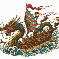 Fototapeta premium dragon boat vector illustration