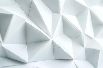 Crisp facets of white creating a modern architectural paper sculpture
