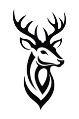 Naklejka premium Majestic Deer Head Silhouette Logo