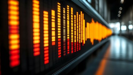 Orange And Red Digital Audio Visualizer Display