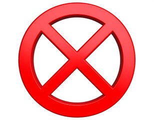 Fototapeta premium Red circle with a large X