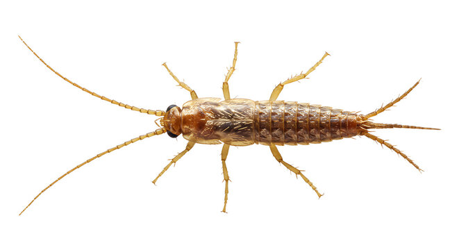Detailed Dorsal View of a Light Brown BristlyLegged Insect