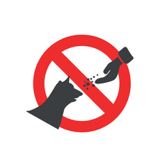 vector warning prohibited from feeding dogs.