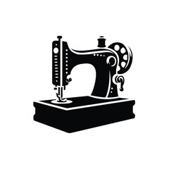 Sewing Machine Illustration Black