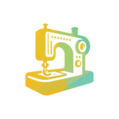 Sewing Machine Illustration Yellow Pattern Logo