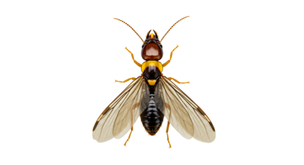 Detailed TopDown View of a Termite Alate with Translucent Wings