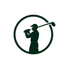 Modern Golf Player Logo – Sports Branding Design for Golf Clubs