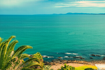 Punta del Este, Uruguay - May 18, 2025: View of the sea from Punta Ballena, Punta del Este Uruguay....