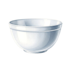 Isolated White Bowl Illustration