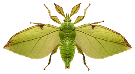 Exquisite Green Leaf Insect Displaying Remarkable Camouflage and Detailed Veins