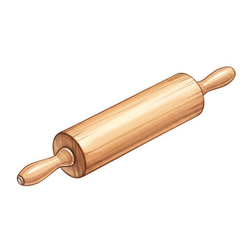 recommend clip art: Wooden Rolling Pin - Culinary Illustration