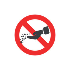 vector illustration prohibited from giving anything or food.