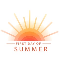 First day of summer graphic design isolated on white background