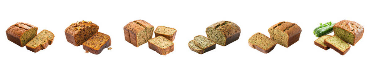 Artistic Display of Cut Zucchini Bread with Slices