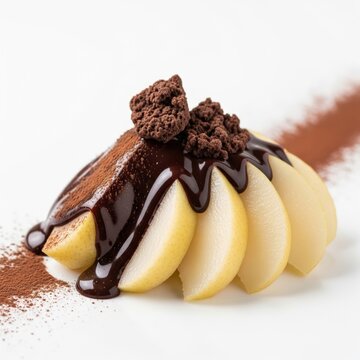 Choko pear dessert. Great dessert, pear and choko in white background